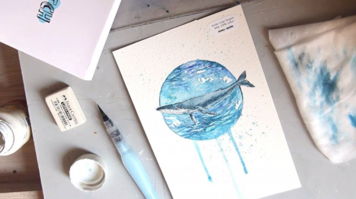 Видео урок рисования акварелью _Добрый кит_ - Попл_0.png